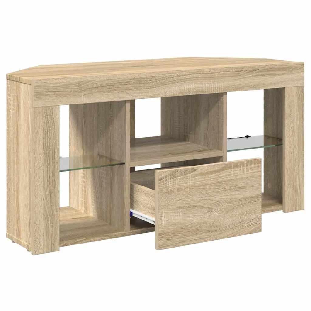 Corner LED TV Cabinet Wall-mounted Modern Furniture Storage Display Unit Grey