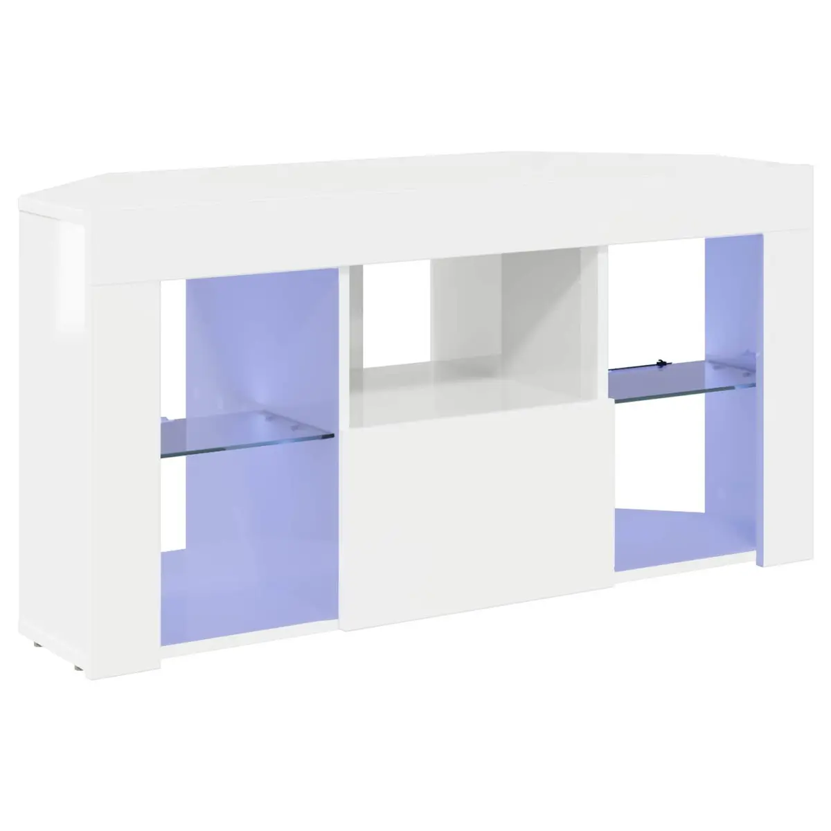 High Gloss White Corner LED TV Cabinet