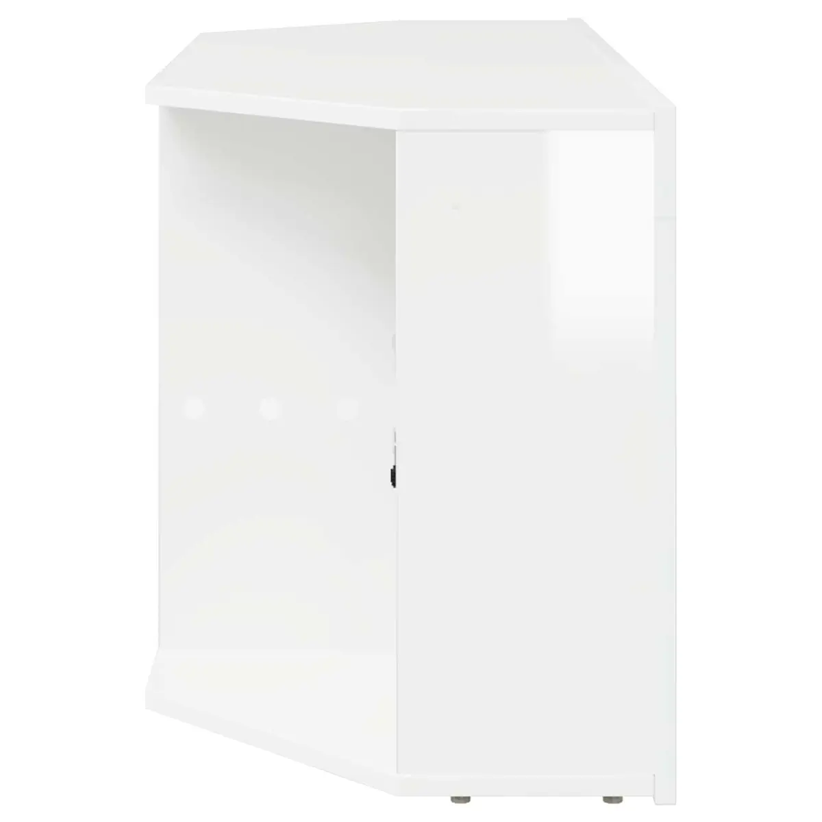 High Gloss White Corner LED TV Cabinet