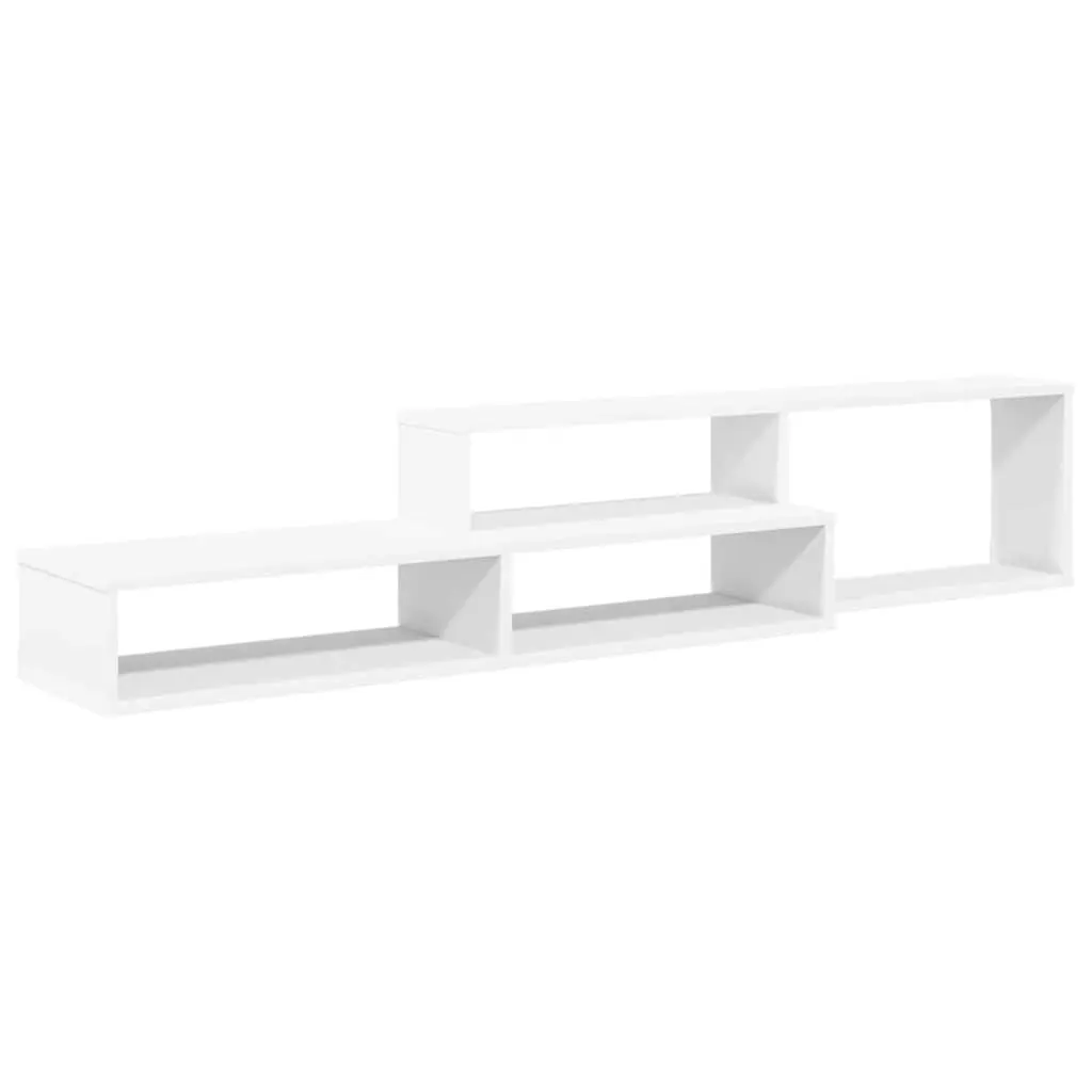 Wall Mounted TV Stand Matte Finish 150x25x28.5cm Engineered Wood Shelves Storage Unit