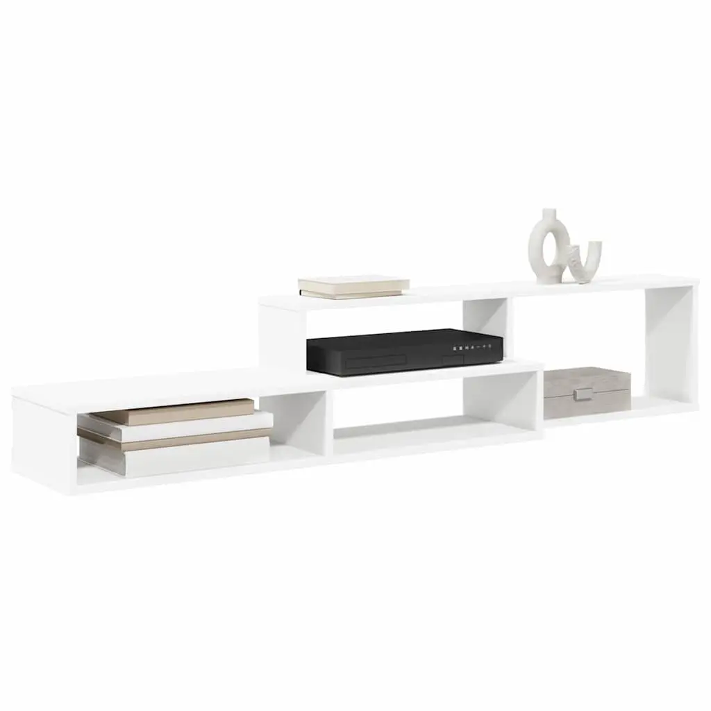 Wall Mounted TV Stand Matte Finish 150x25x28.5cm Engineered Wood Shelves Storage Unit