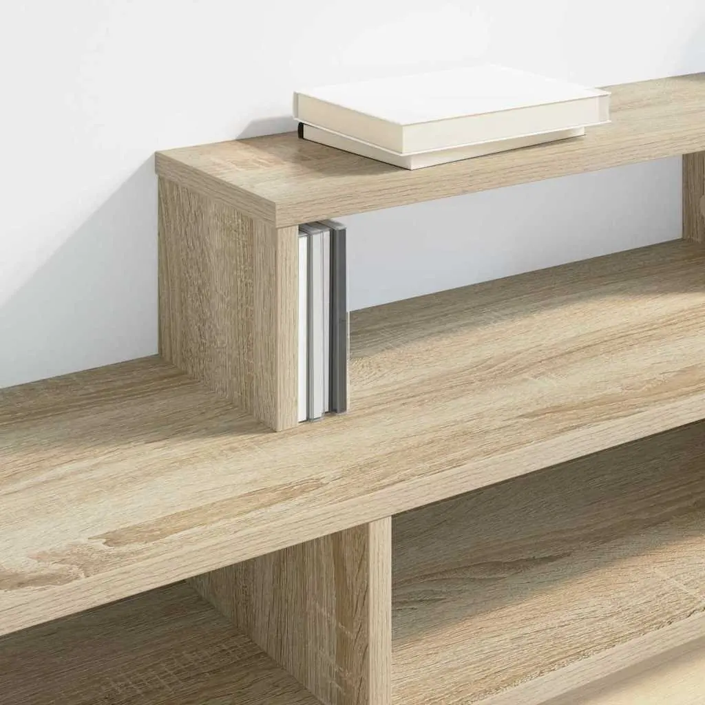 Wall Mounted TV Stand Grey 150x25x28.5cm Engineered Wood Modern Storage Shelves