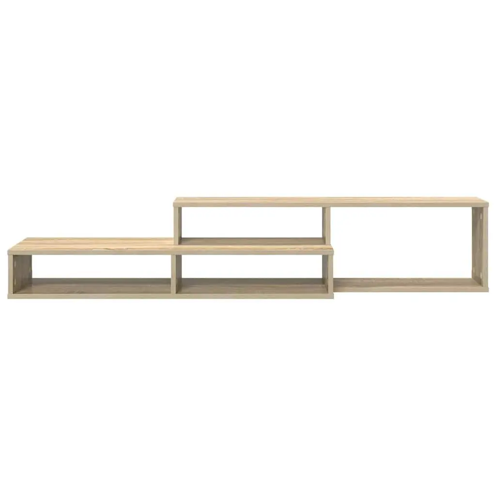 Wall Mounted TV Stand Grey 150x25x28.5cm Engineered Wood Modern Storage Shelves