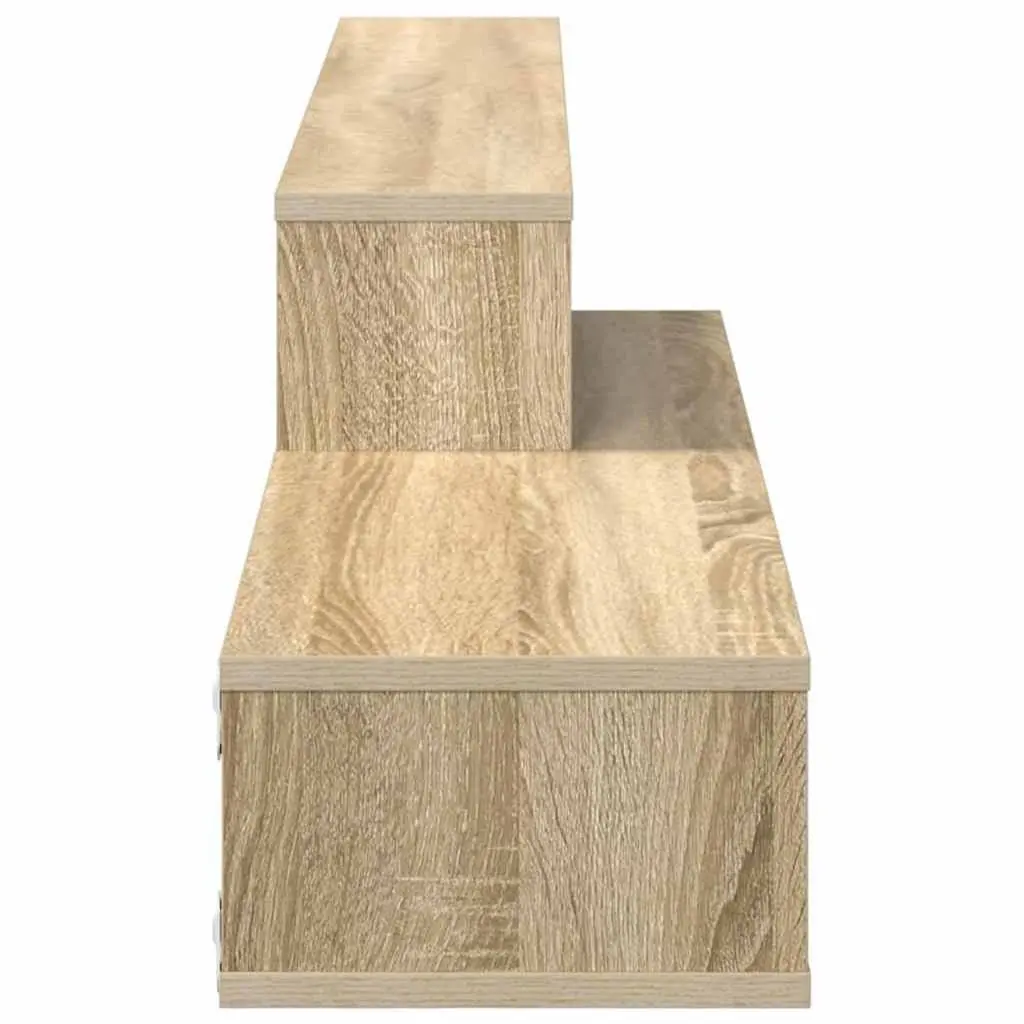 Wall Mounted TV Stand Grey 150x25x28.5cm Engineered Wood Modern Storage Shelves