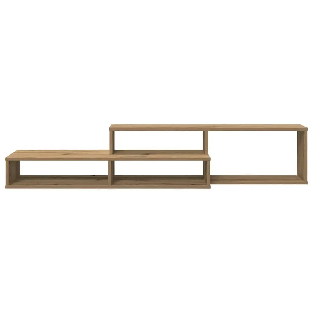 Wall TV Stand Brown 150x25x28.5cm Engineered Wood Shelves Storage Unit