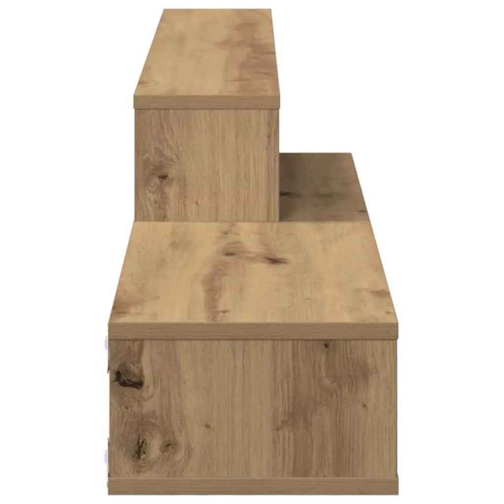 Wall TV Stand Brown 150x25x28.5cm Engineered Wood Shelves Storage Unit