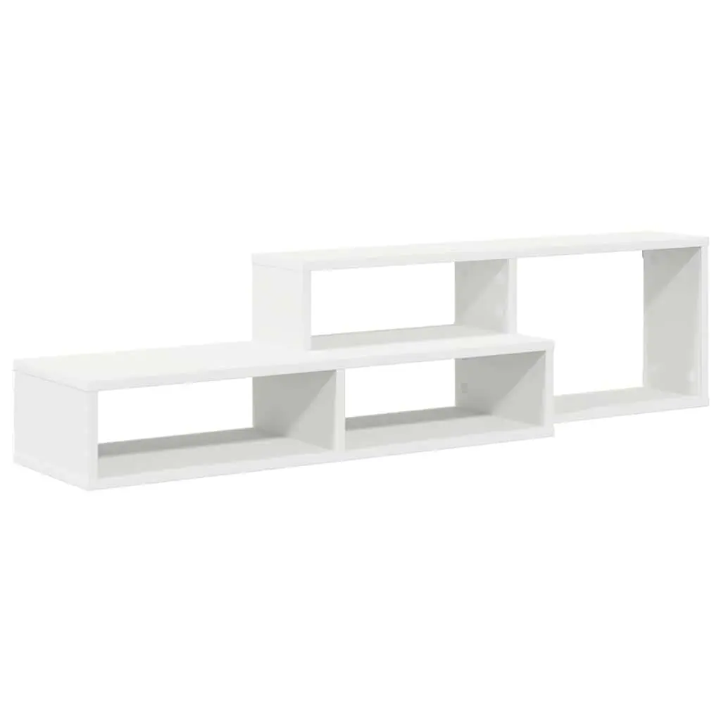 Wall Mounted TV Stand Matte Finish 120x25x28.5cm Engineered Wood Shelves Media Storage
