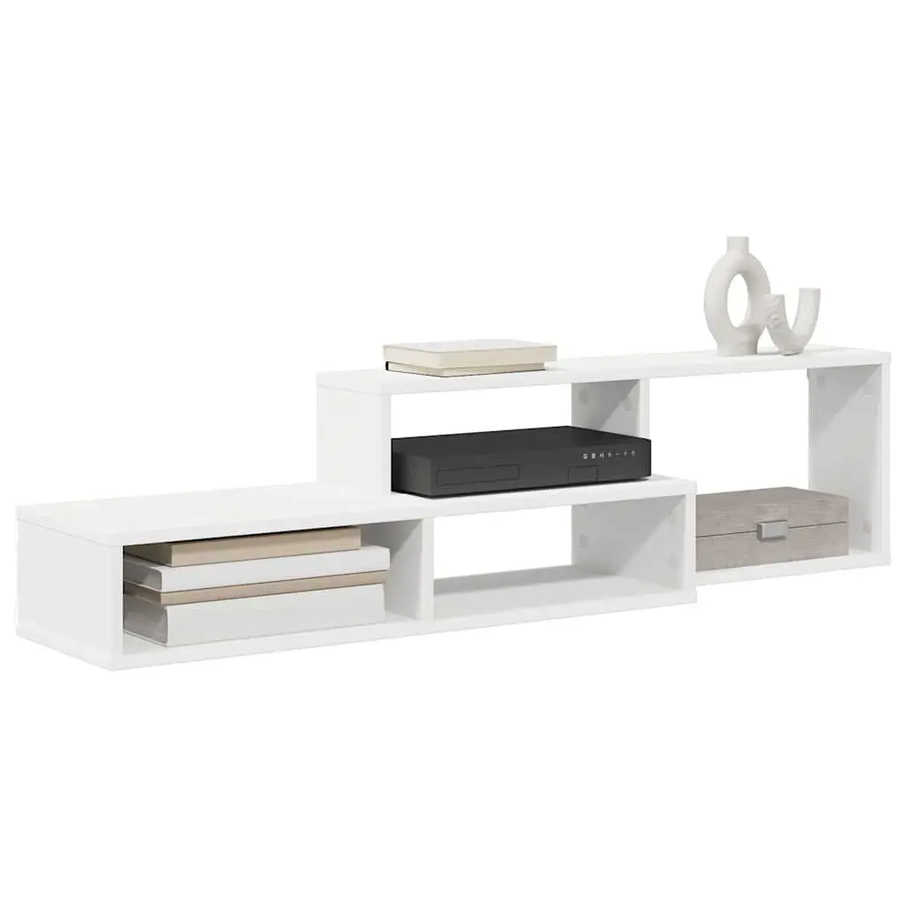 Wall Mounted TV Stand Matte Finish 120x25x28.5cm Engineered Wood Shelves Media Storage