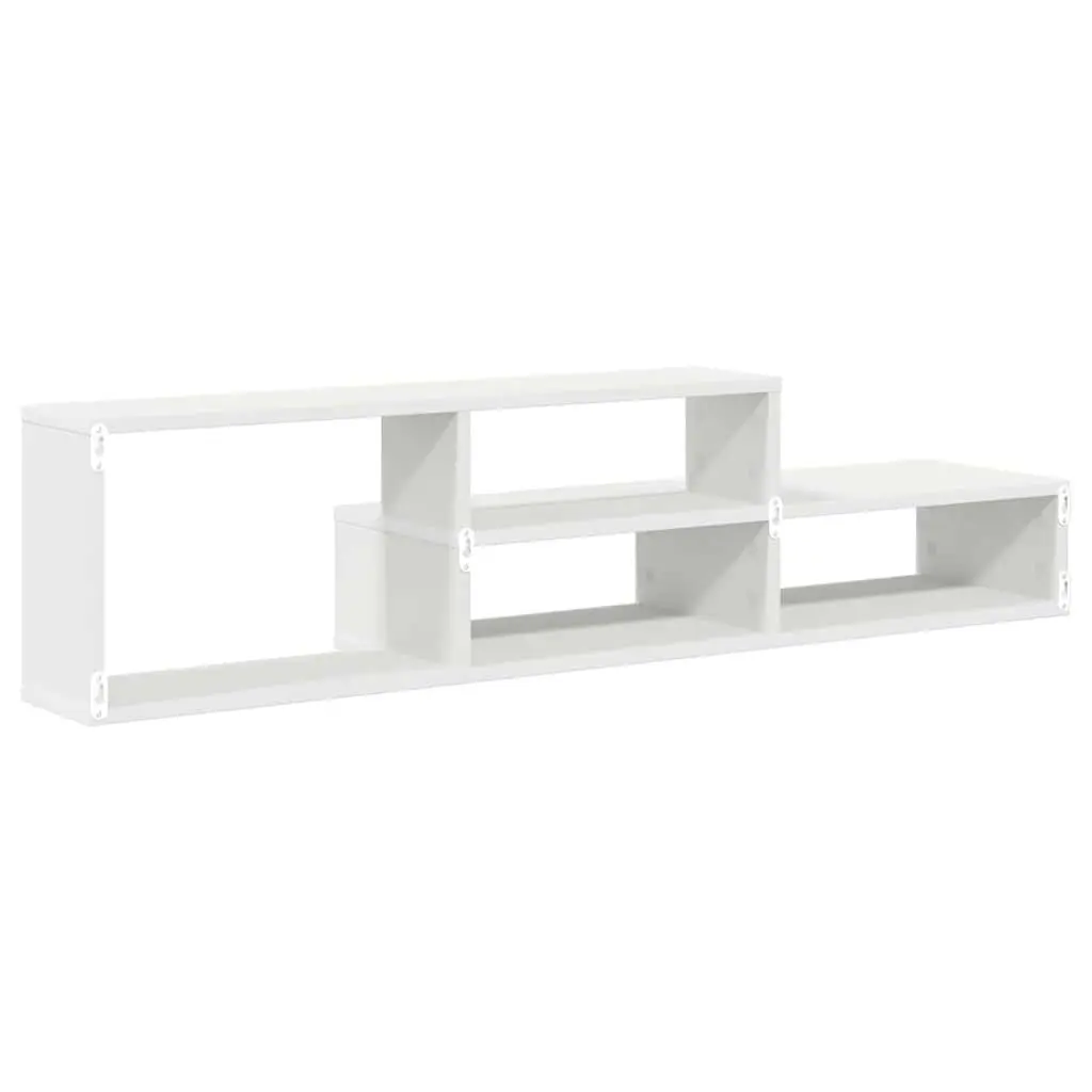 Wall Mounted TV Stand Matte Finish 120x25x28.5cm Engineered Wood Shelves Media Storage