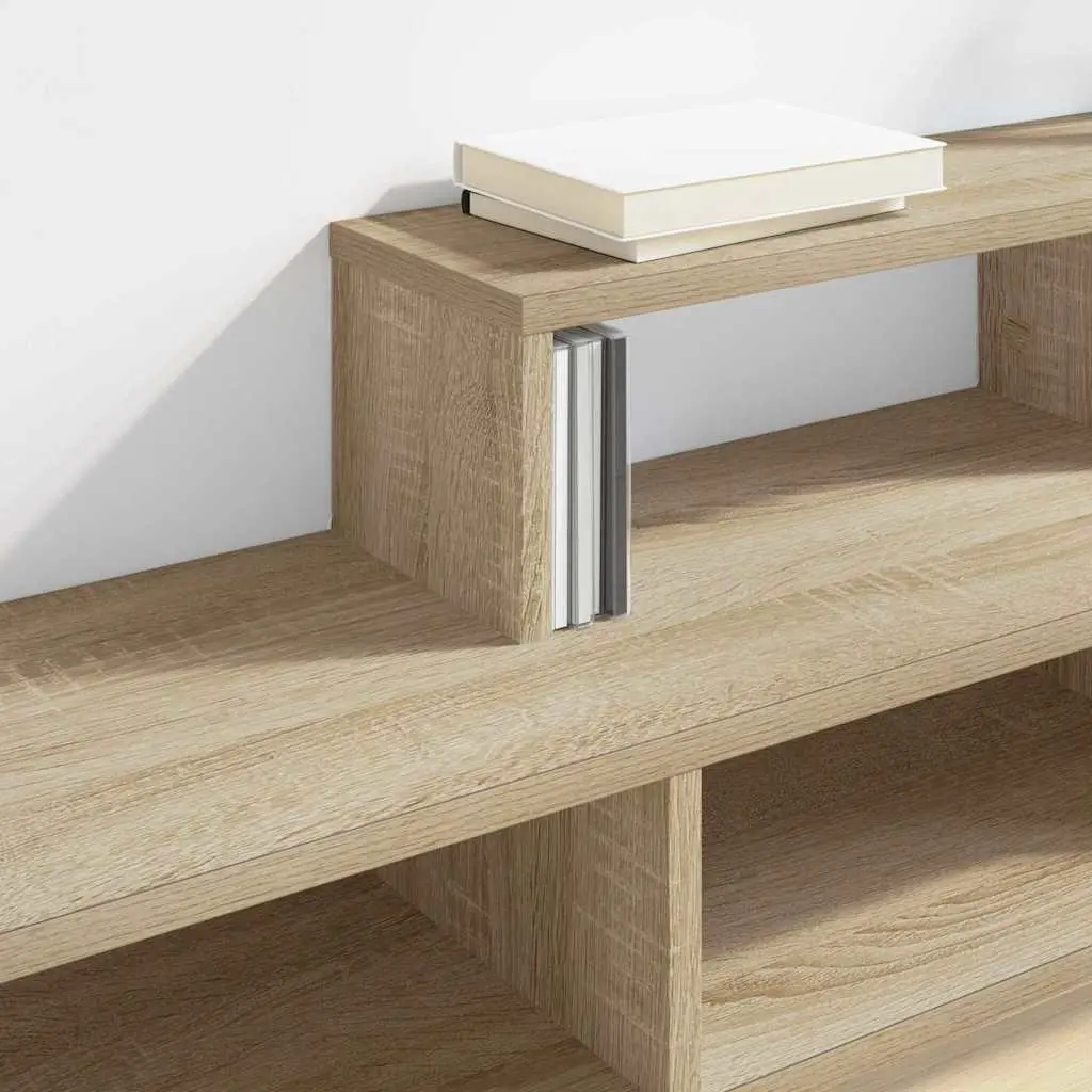 Wall Mounted TV Stand Grey Engineered Wood Living Room Entertainment Unit Shelf