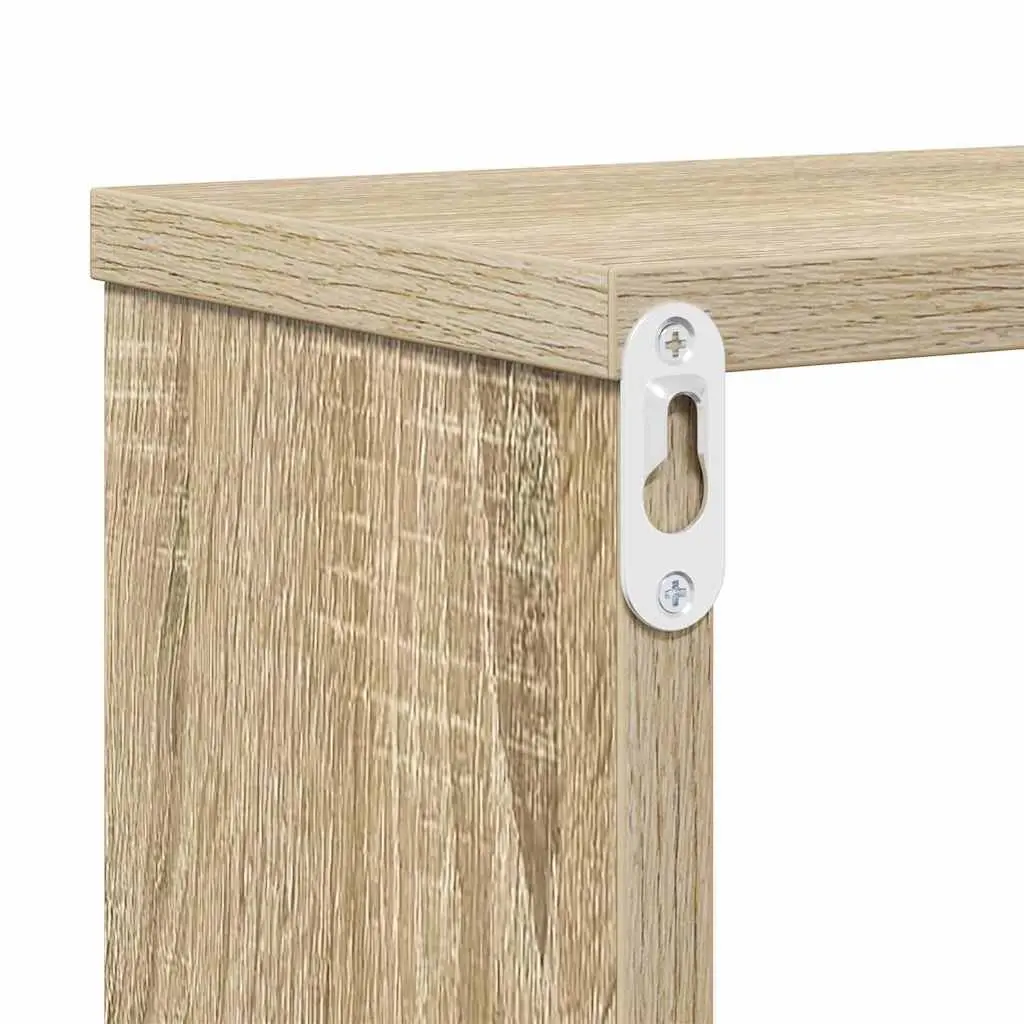 Wall Mounted TV Stand Grey Engineered Wood Living Room Entertainment Unit Shelf