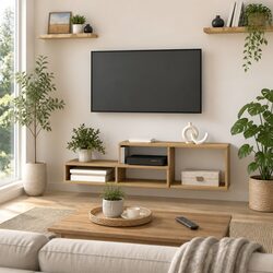 Stylish Wall Mounted TV Stand 120x25x28.5cm Brown
