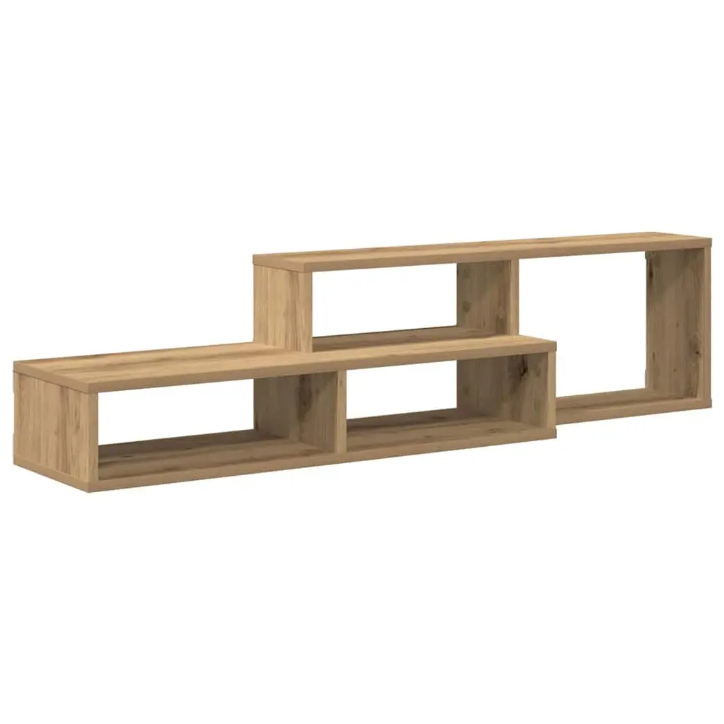 Wall Mounted TV Stand Brown 120x25x28.5cm Engineered Wood Shelves Storage Unit