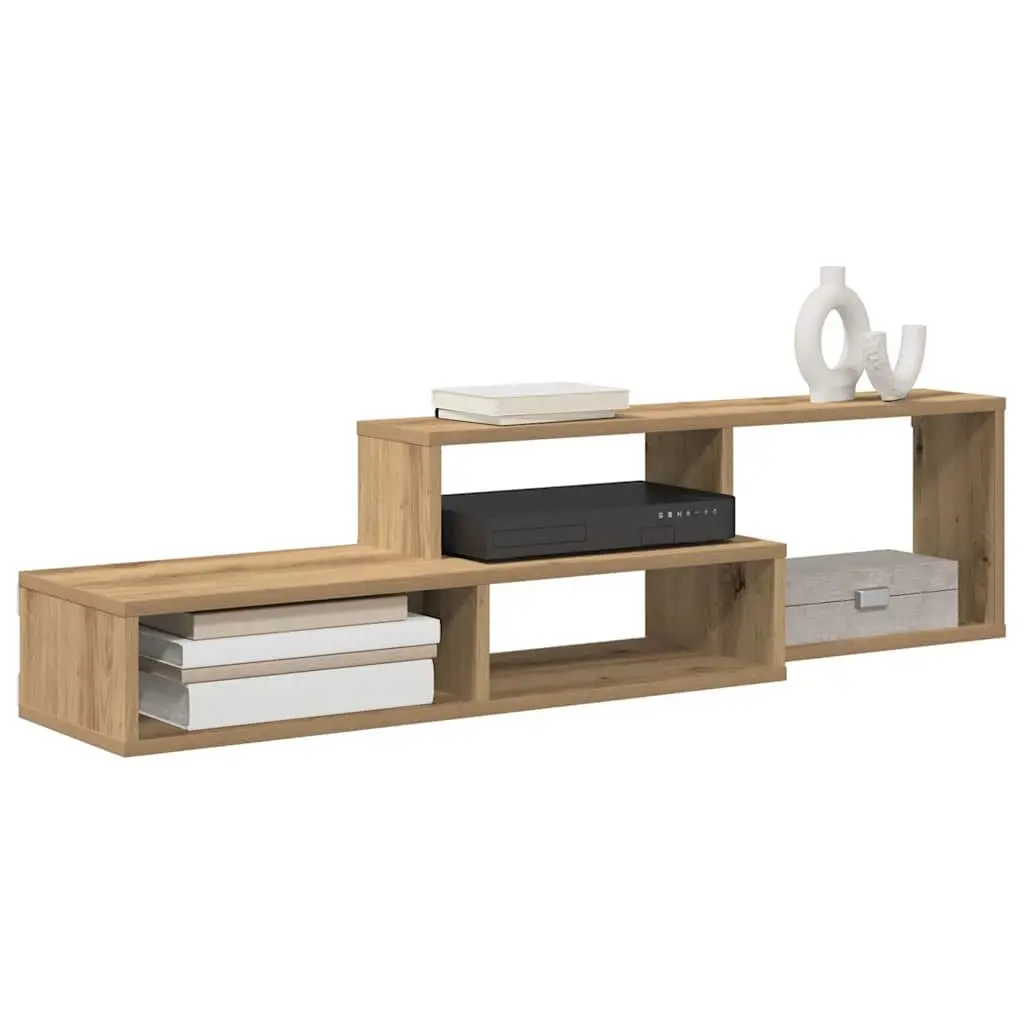 Wall Mounted TV Stand Brown 120x25x28.5cm Engineered Wood Shelves Storage Unit