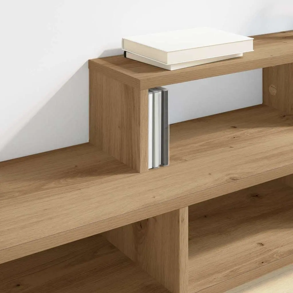 Wall Mounted TV Stand Brown 120x25x28.5cm Engineered Wood Shelves Storage Unit