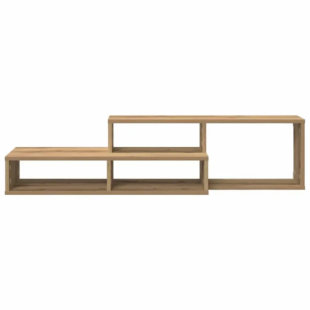 Wall Mounted TV Stand Brown 120x25x28.5cm Engineered Wood Shelves Storage Unit