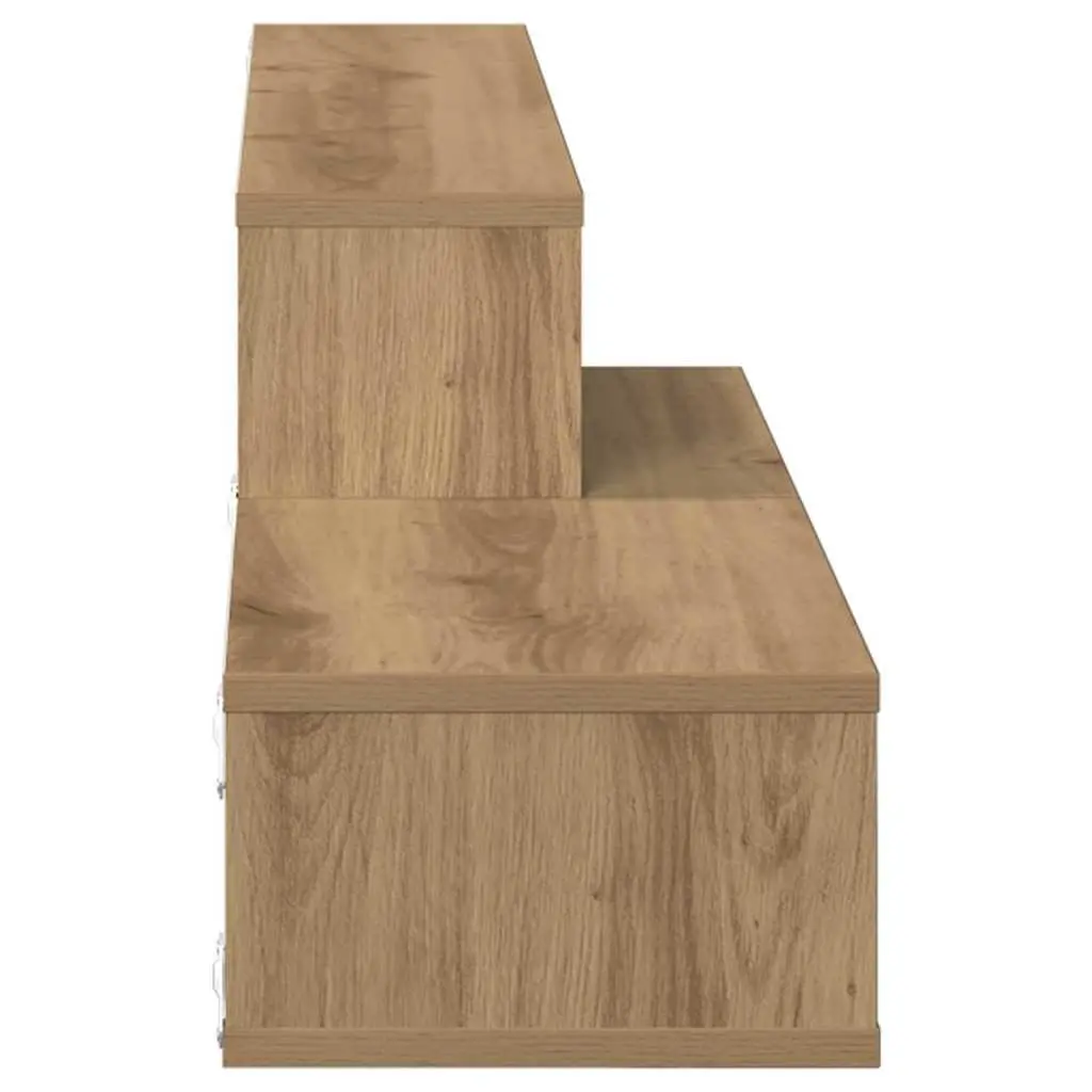 Wall Mounted TV Stand Brown 120x25x28.5cm Engineered Wood Shelves Storage Unit