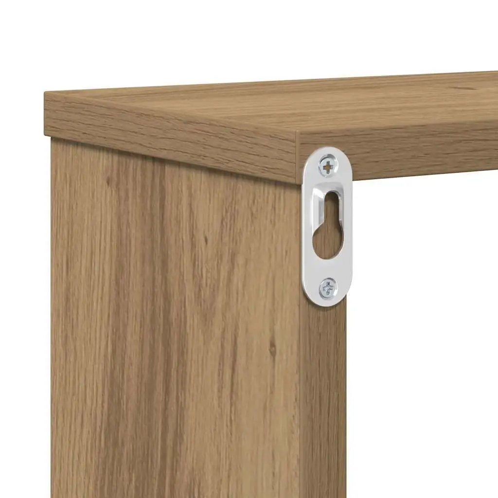 Wall Mounted TV Stand Brown 120x25x28.5cm Engineered Wood Shelves Storage Unit