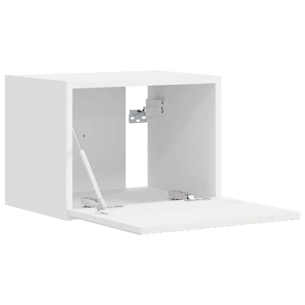 White Modern TV Wall Cabinet 2-Piece Set for Living Rooms