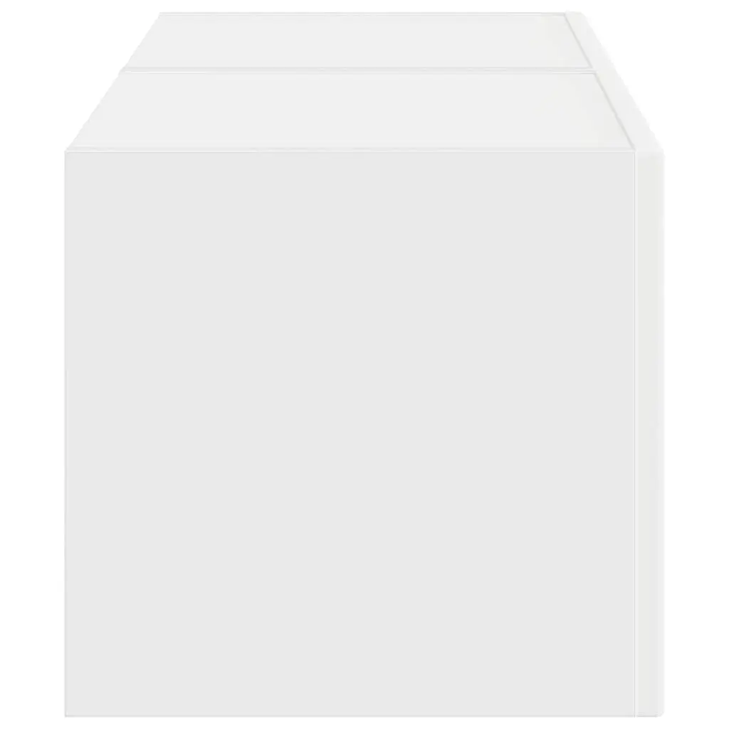 White Modern TV Wall Cabinet 2-Piece Set for Living Rooms