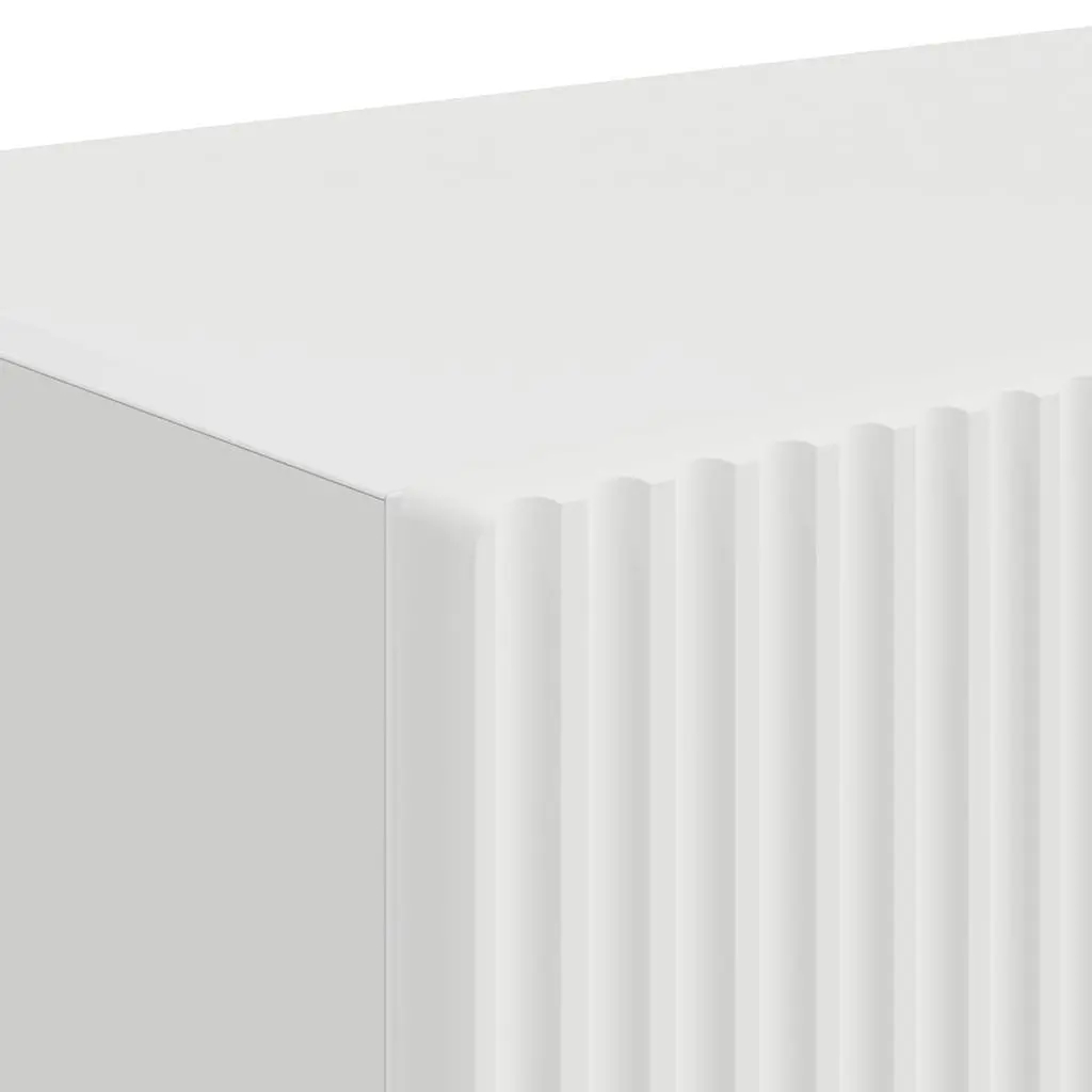 White Modern TV Wall Cabinet 2-Piece Set for Living Rooms