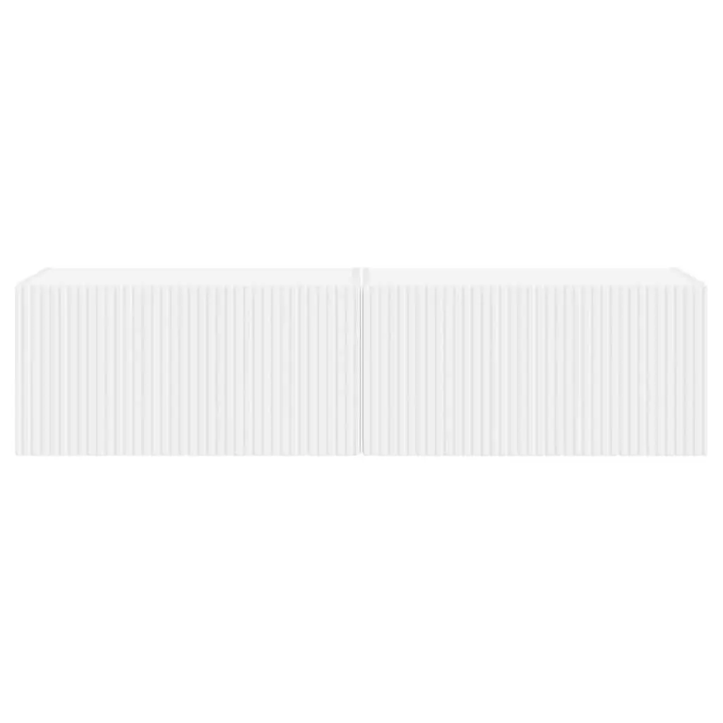 White TV Wall Cabinet 2-Piece Storage Unit