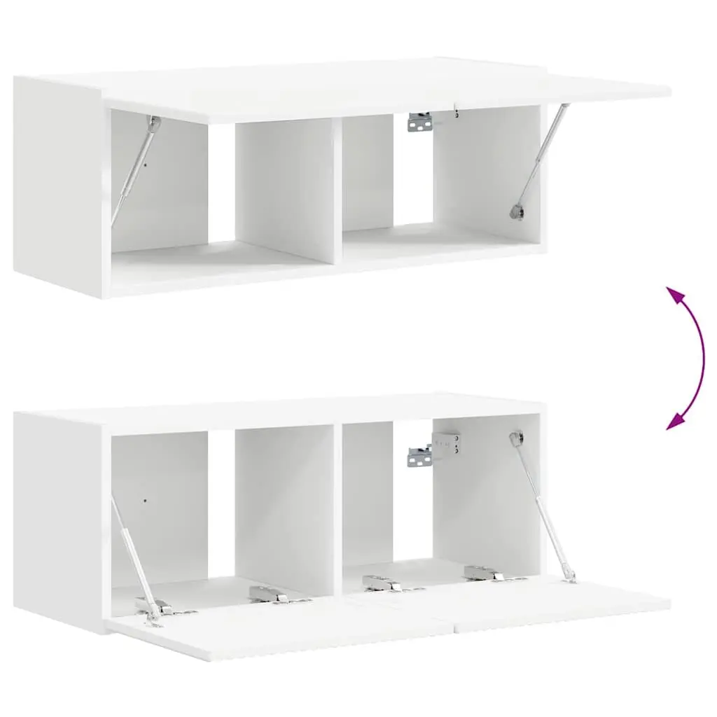 TV Wall Cabinet White Modern 78.5 x 31 x 29.5 cm Engineered Wood 2 Pieces