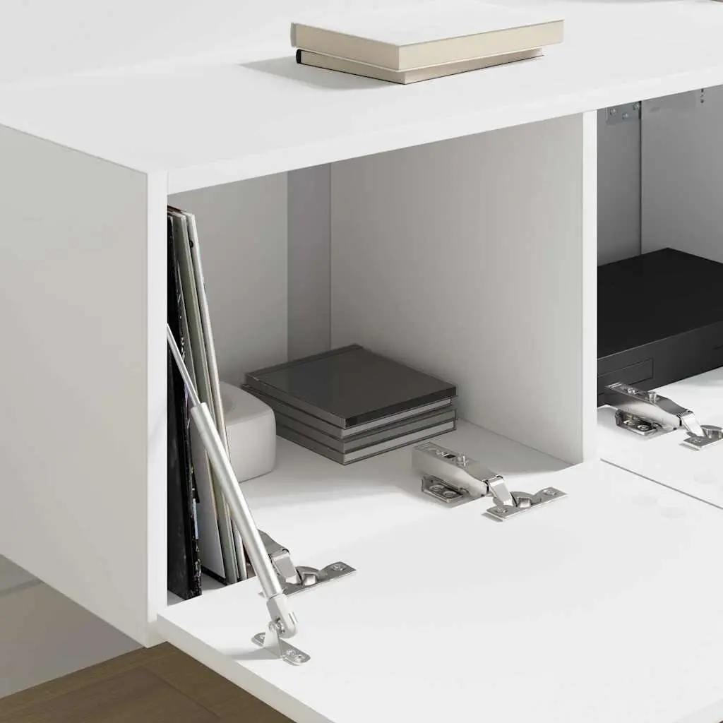 TV Wall Cabinet White Modern 78.5 x 31 x 29.5 cm Engineered Wood 2 Pieces