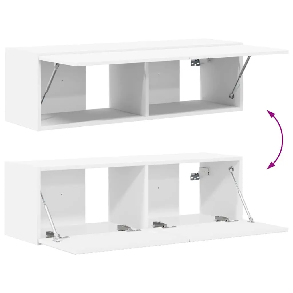 TV Wall Cabinet White Modern 98x31x29.5cm Engineered Wood