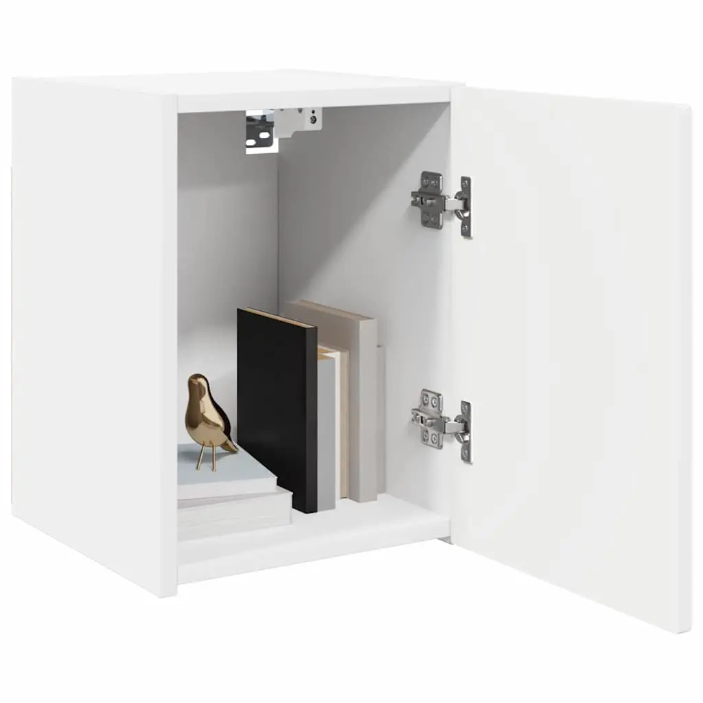 TV Wall Cabinet White 2 pcs Wall-Mounted Storage Unit Modern Living Room