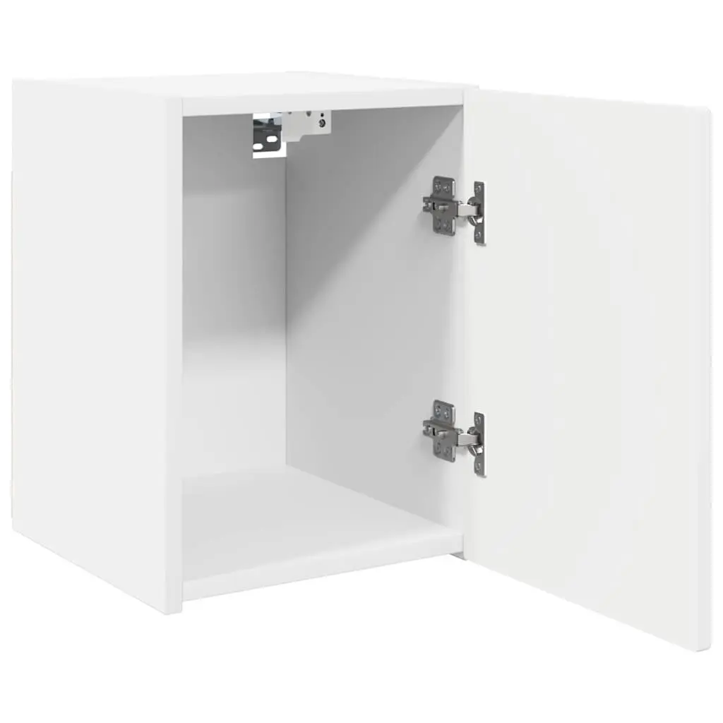 TV Wall Cabinet White 2 pcs Wall-Mounted Storage Unit Modern Living Room