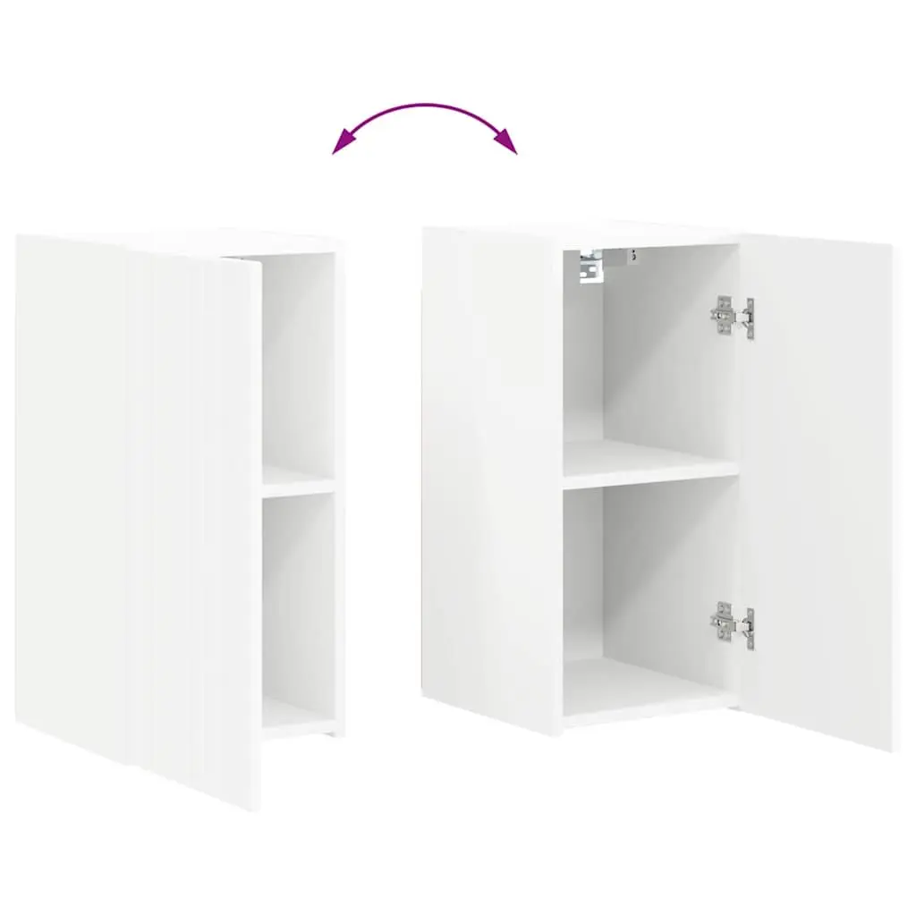 TV Wall Cabinet White Modern Wall-Mounted Unit Engineered Wood 30 x 31 x 60 cm