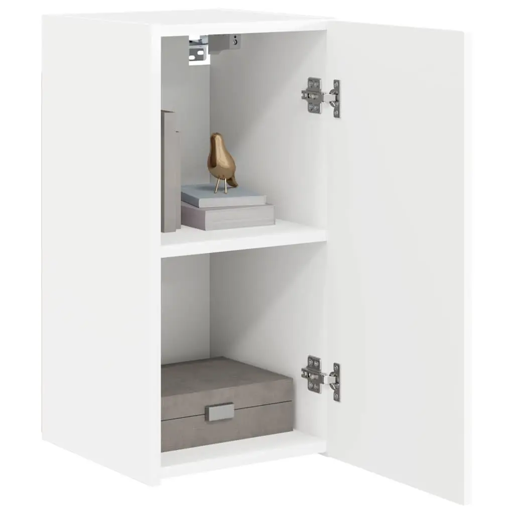 TV Wall Cabinet White Modern Wall-Mounted Unit Engineered Wood 30 x 31 x 60 cm