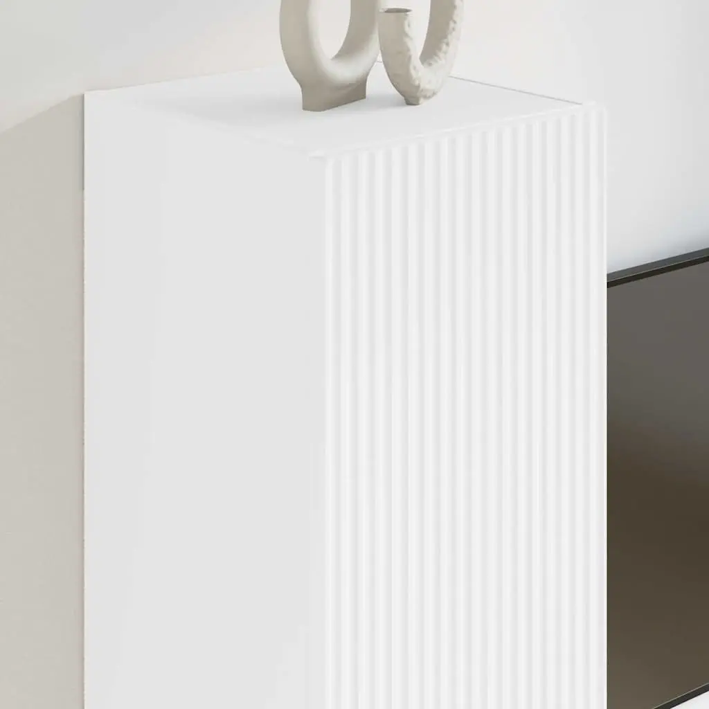 TV Wall Cabinet White Modern Wall-Mounted Unit Engineered Wood 30 x 31 x 60 cm