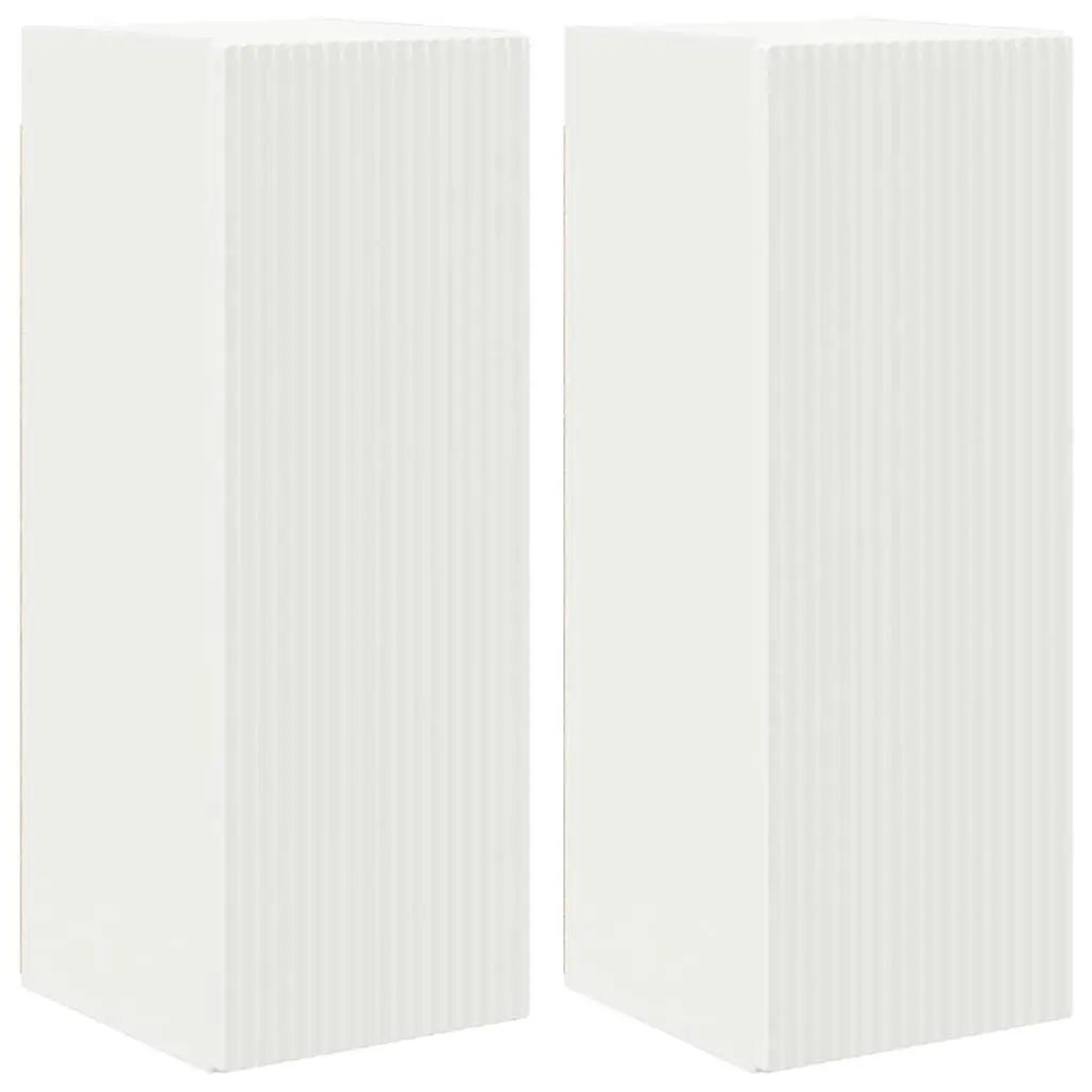White Modern TV Wall Cabinet Set for Living Room