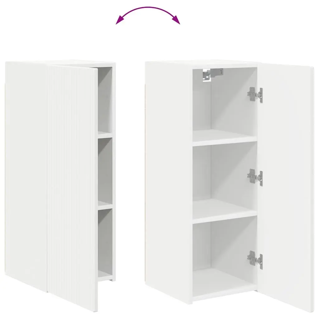 White Modern TV Wall Cabinet Set for Living Room