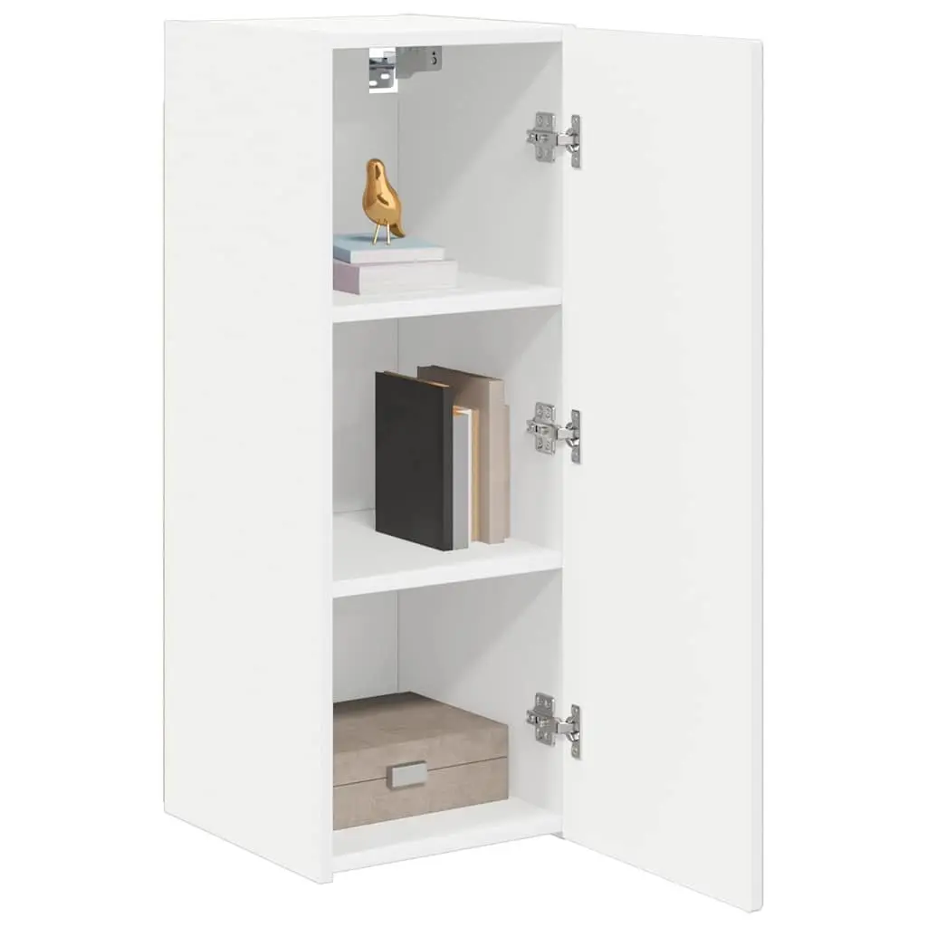 White Modern TV Wall Cabinet Set for Living Room