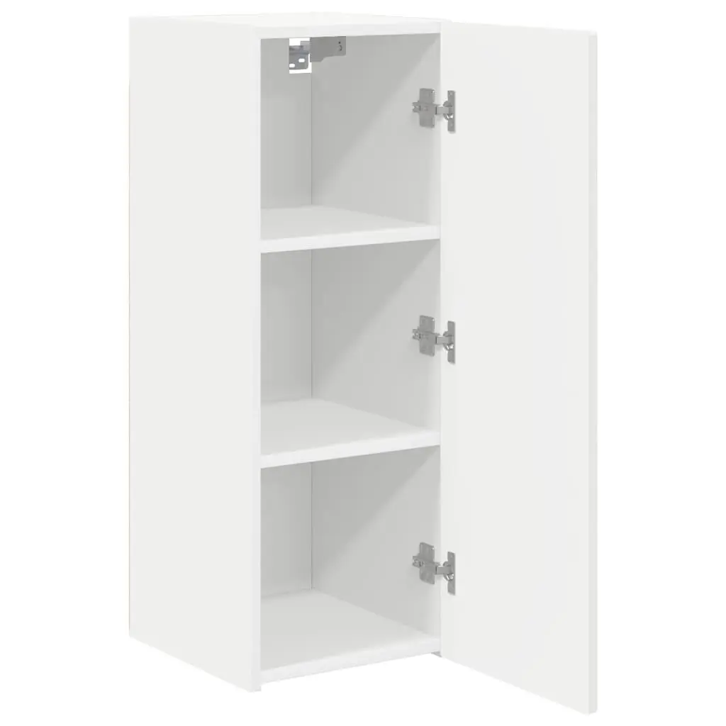 White Modern TV Wall Cabinet Set for Living Room
