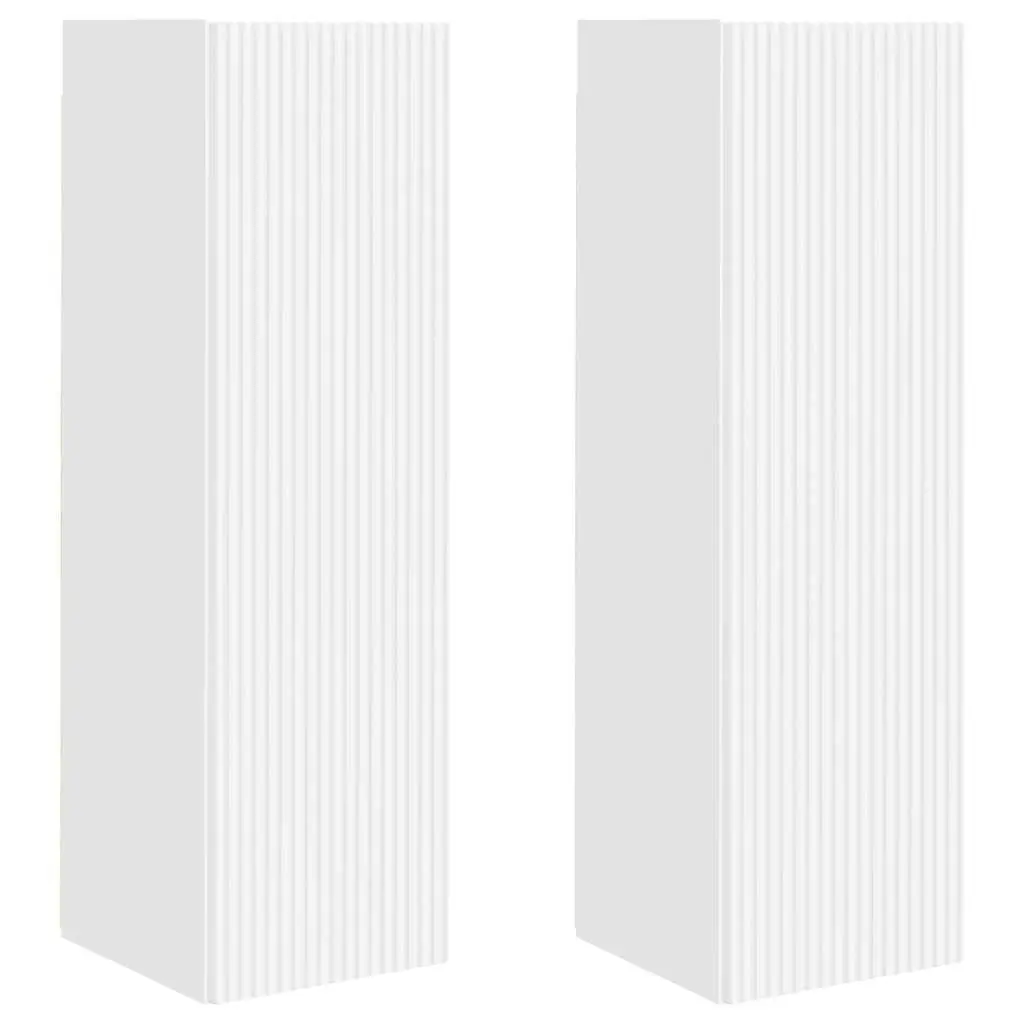 White TV Wall Cabinet Set for Living Rooms
