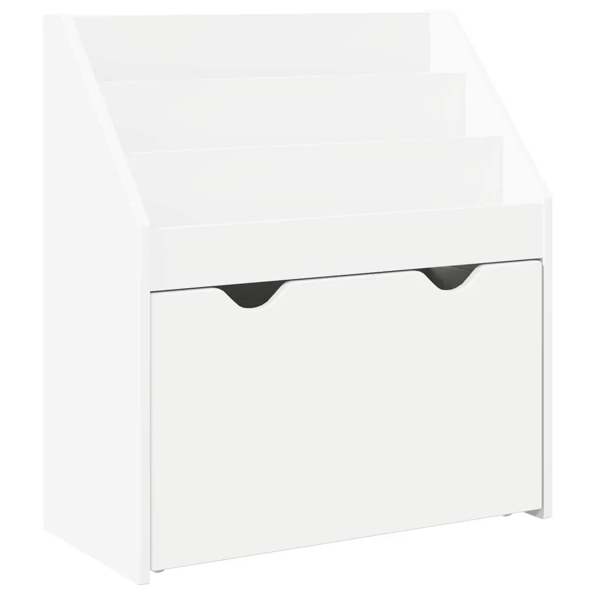 Kids Bookshelf White Free-standing Storage Cabinet Shelves Drawers 60 x 29.5 x 69 cm Engineered Wood