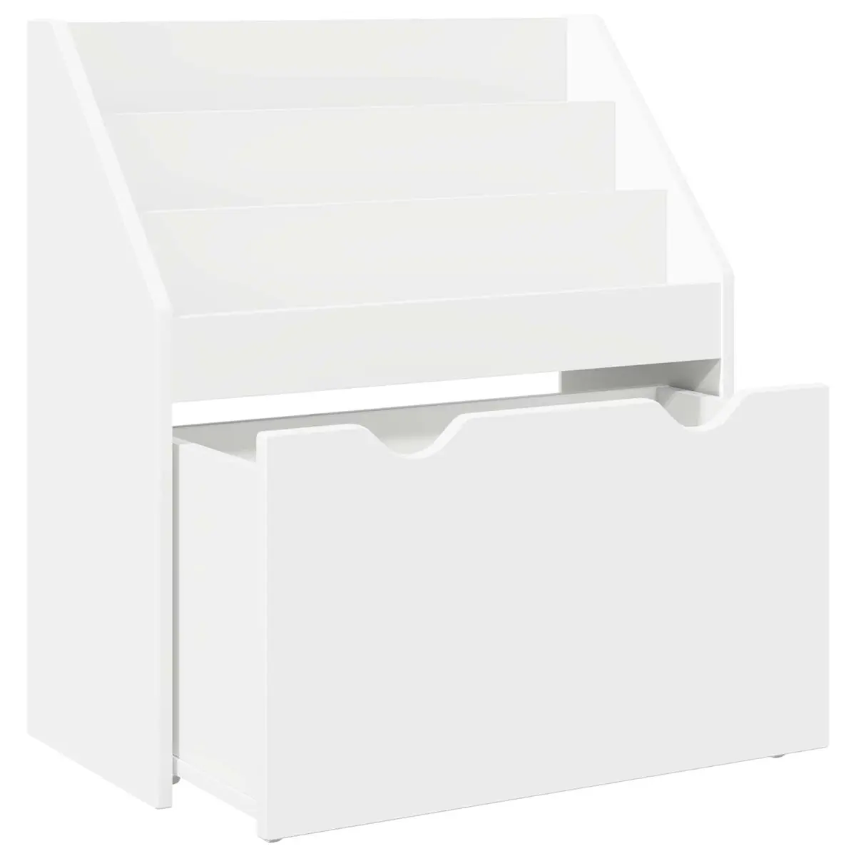 Kids Bookshelf White Free-standing Storage Cabinet Shelves Drawers 60 x 29.5 x 69 cm Engineered Wood