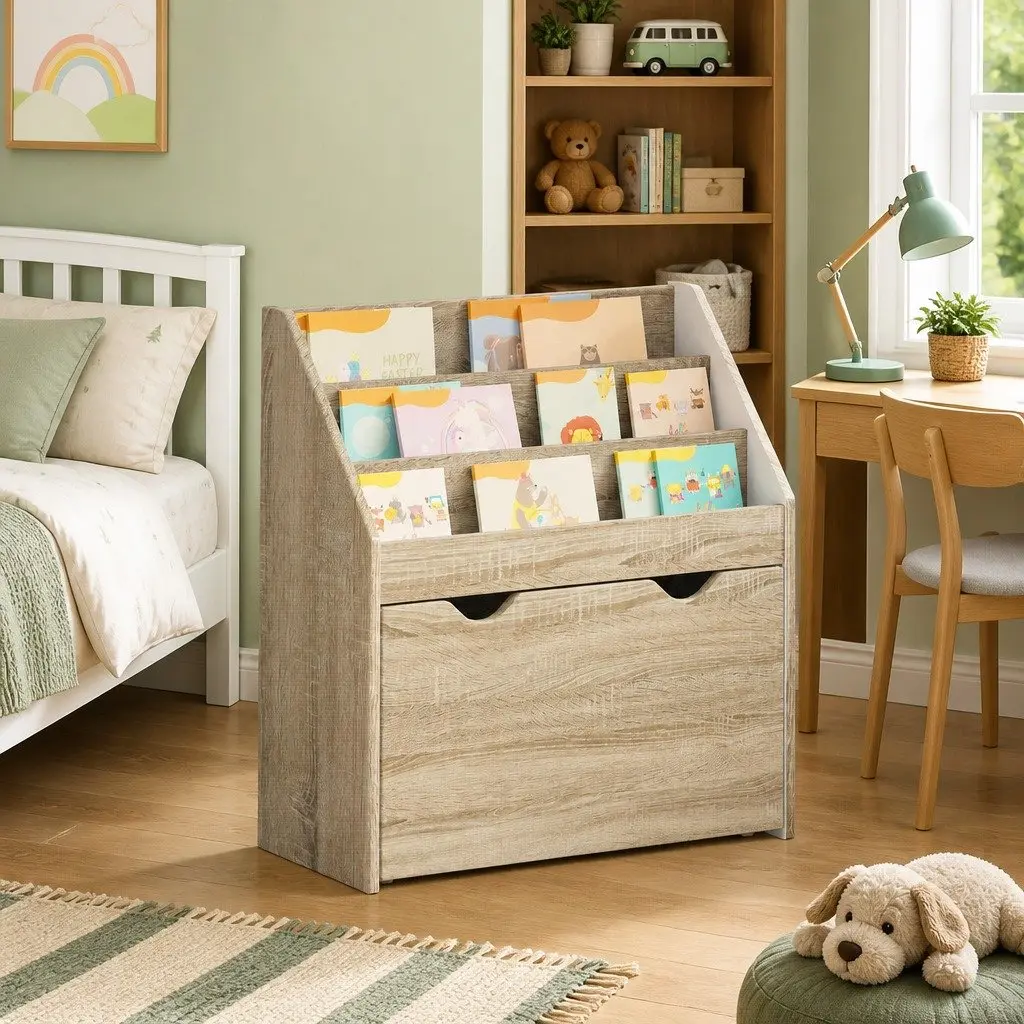Kids Bookshelf Free Standing 60 x 29.5 x 69 cm Engineered Wood Brown