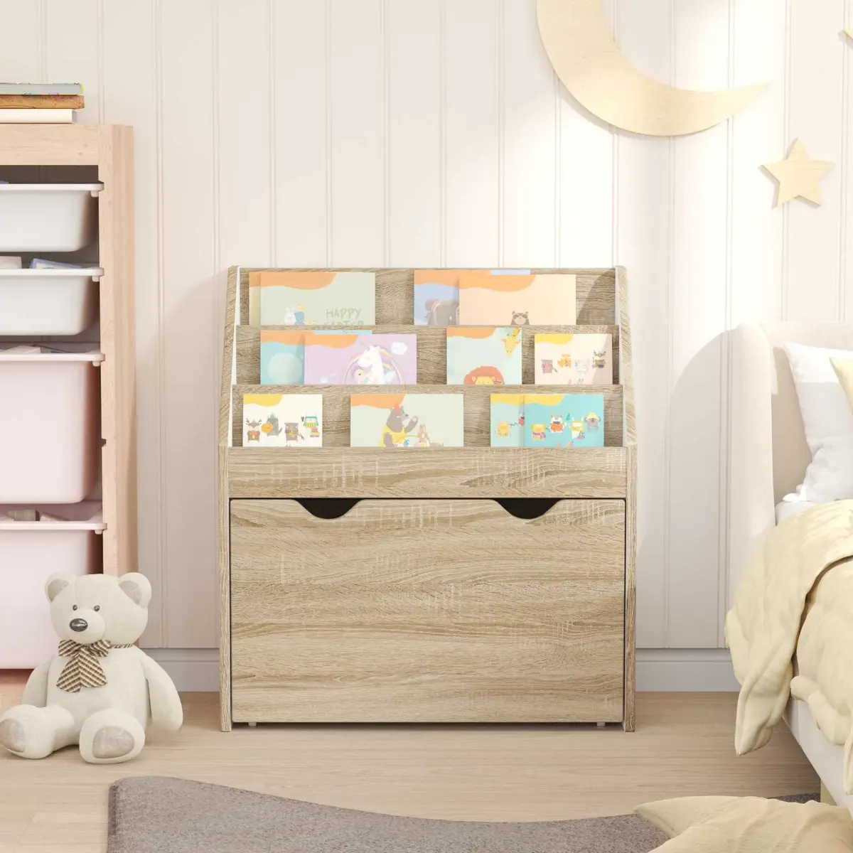 Kids Bookshelf Free Standing 60 x 29.5 x 69 cm Engineered Wood Brown