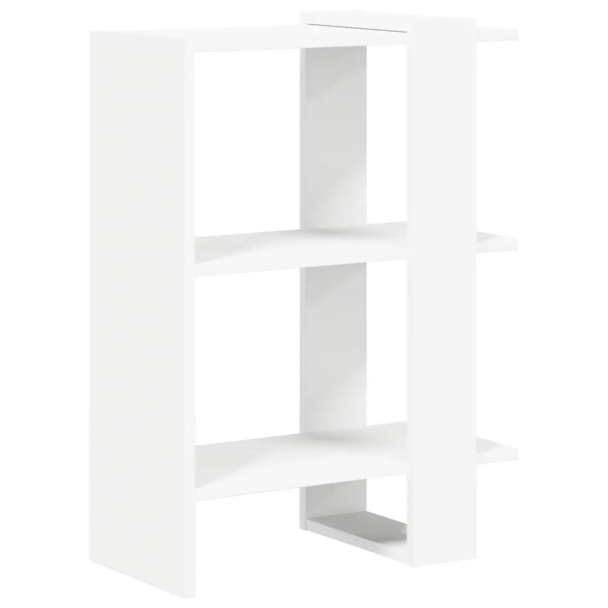 Bookshelf 2-Tier White 52 x 25 x 71.5 cm Engineered Wood Freestanding Storage Shelf