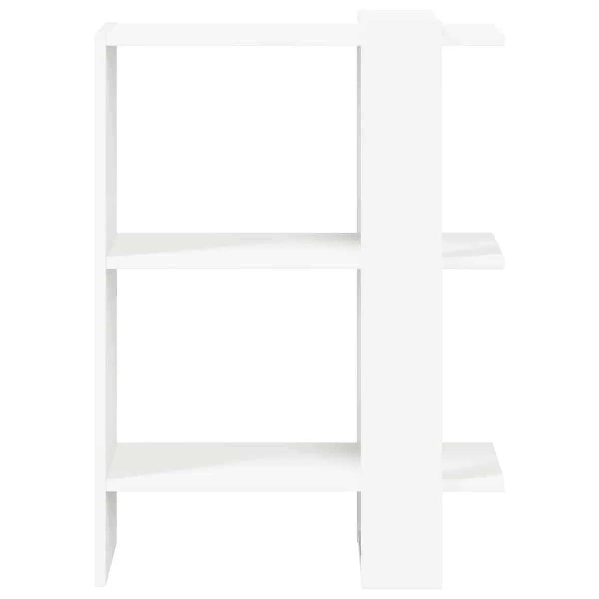 Bookshelf 2-Tier White 52 x 25 x 71.5 cm Engineered Wood Freestanding Storage Shelf