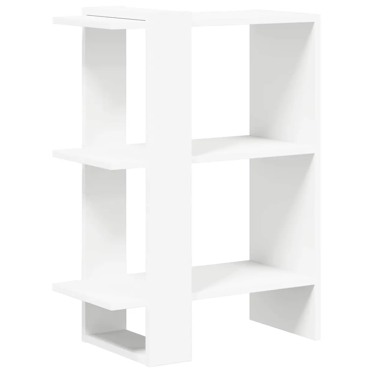 Bookshelf 2-Tier White 52 x 25 x 71.5 cm Engineered Wood Freestanding Storage Shelf