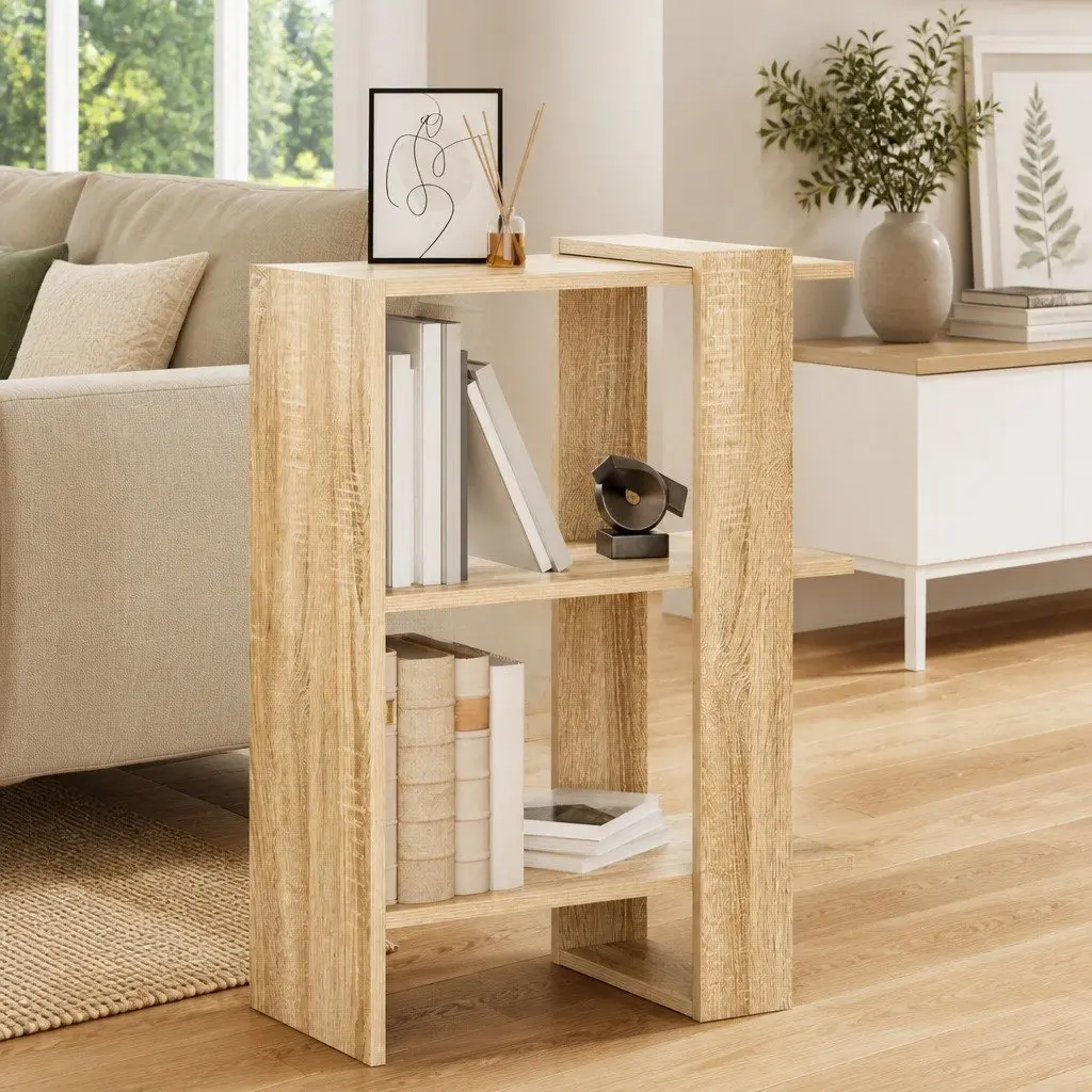Bookshelf Sonoma Oak 52 x 25 x 71.5 cm Freestanding Storage Display Shelves