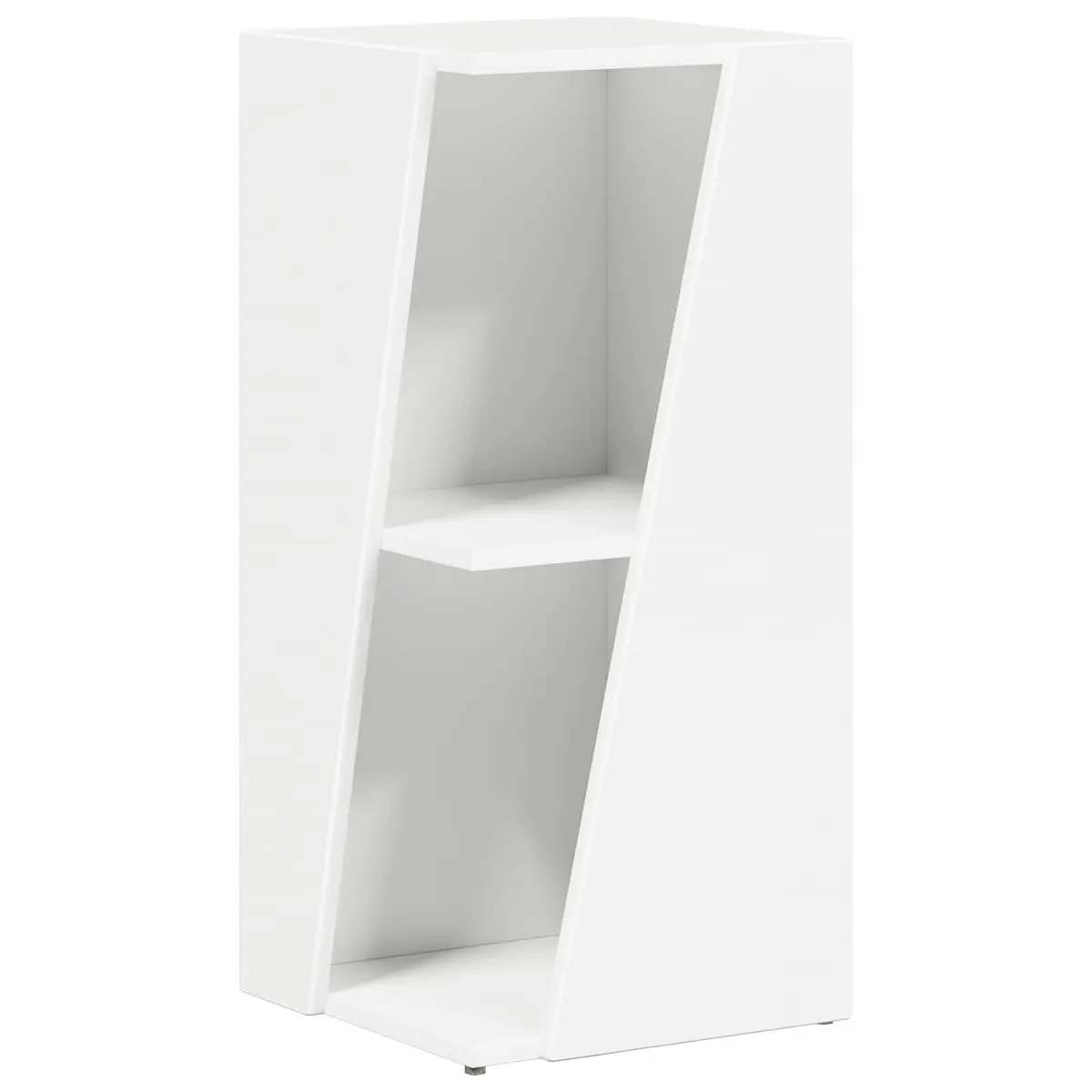 Free-standing White Side Shelf, 33 x 32 x 70.5 cm