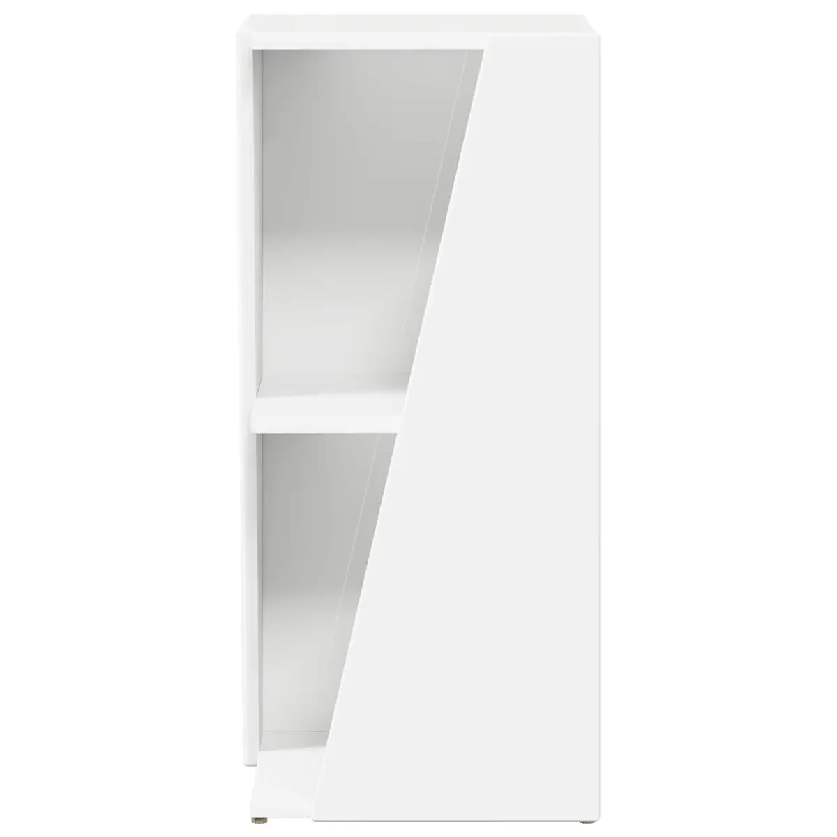 Free-standing White Side Shelf, 33 x 32 x 70.5 cm