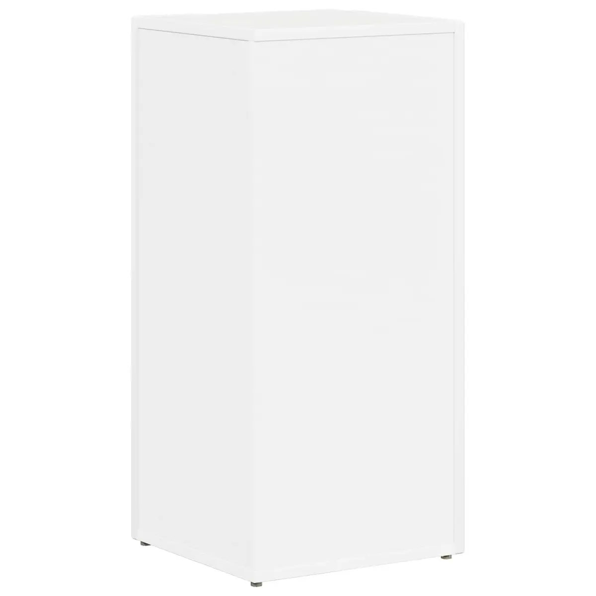 Free-standing White Side Shelf, 33 x 32 x 70.5 cm